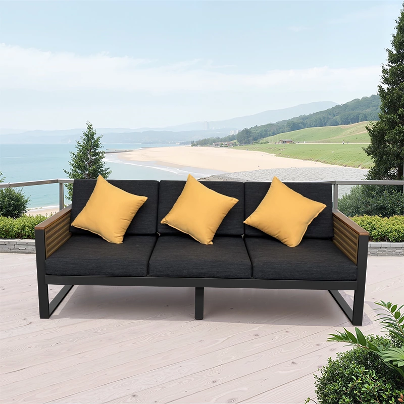 Black Outdoor Aluminum Sofa