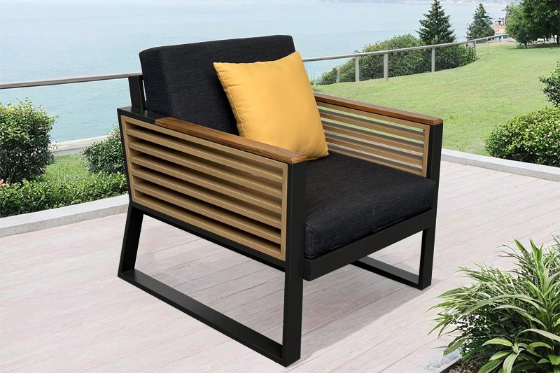 Black Outdoor Aluminum Sofa