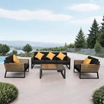 Black Outdoor Aluminum Sofa