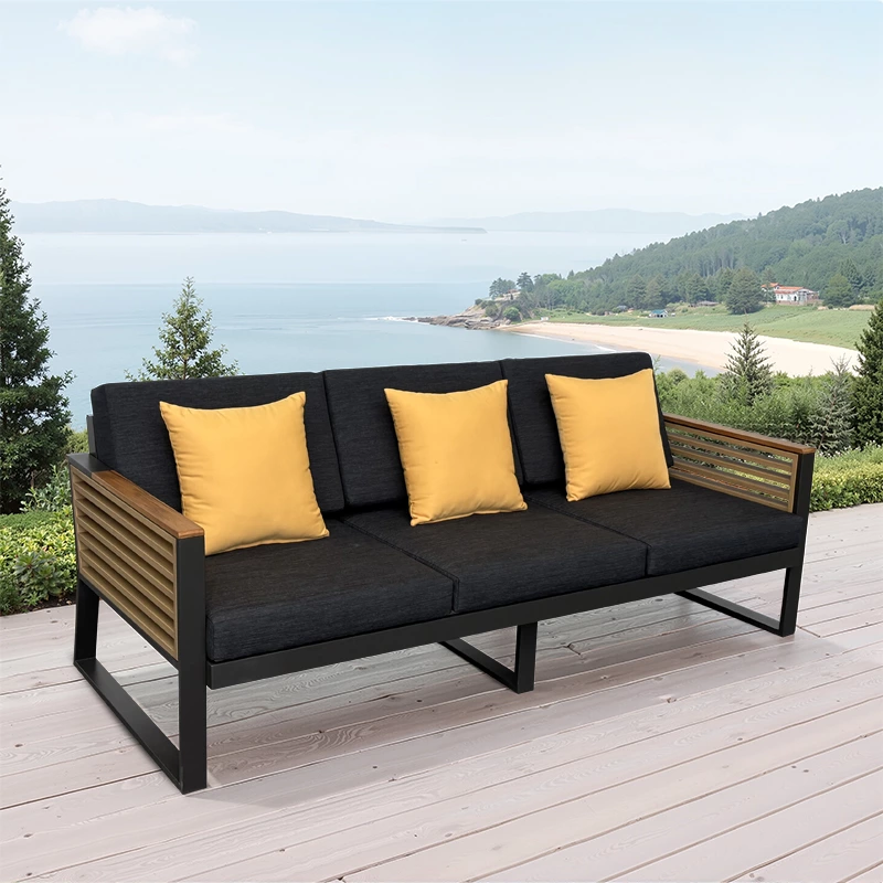 Black Outdoor Aluminum Sofa