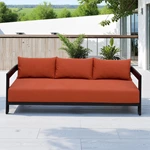 RH Red Fabric Aluminum Sofa