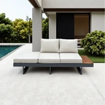 Teak Wood Aluminum Frame Garden Sofa
