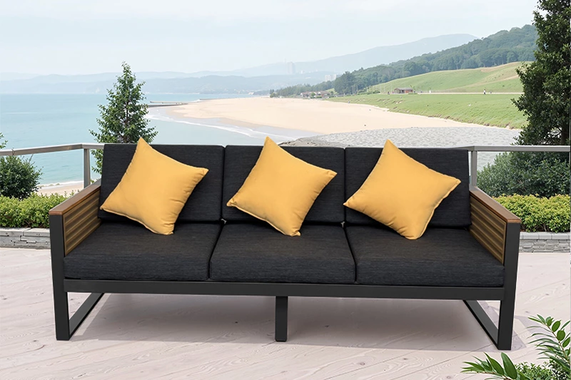 Black Outdoor Aluminum Sofa
