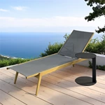 Aluminum Grey Mesh Sun Loungers