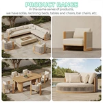 Outdoor Garden Teak Rope Daybed