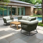 Teak Wood Rope Frame Sofa Set